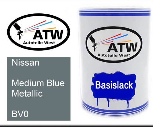 Nissan, Medium Blue Metallic, BV0: 500ml Lackdose, von ATW Autoteile West.